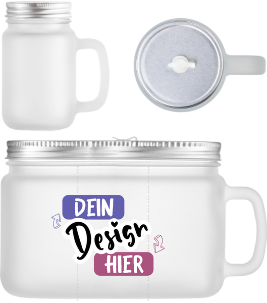 Milchglasbecher mit Ohr · Weißer Satin