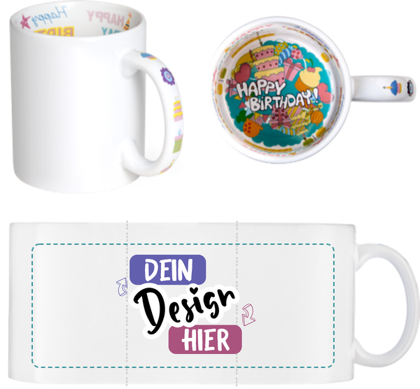 Tasse mit Motiv „Happy Birthday“