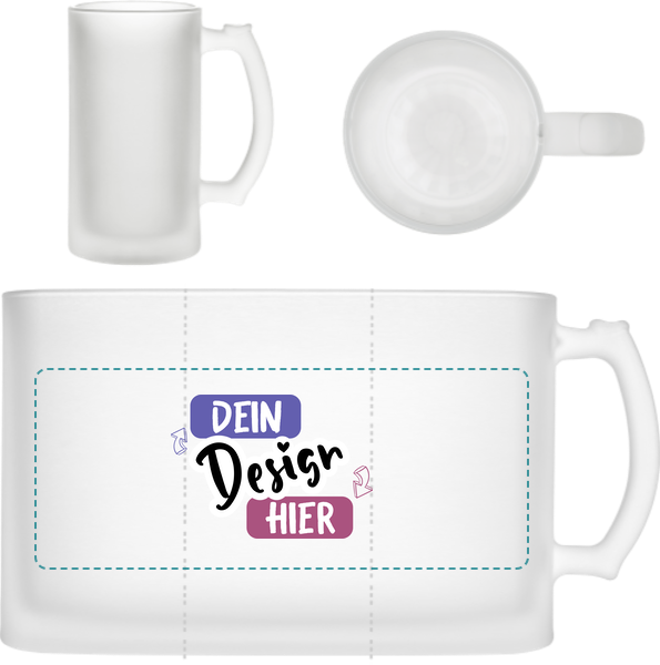 Glasbierkrug · Weißer Satin